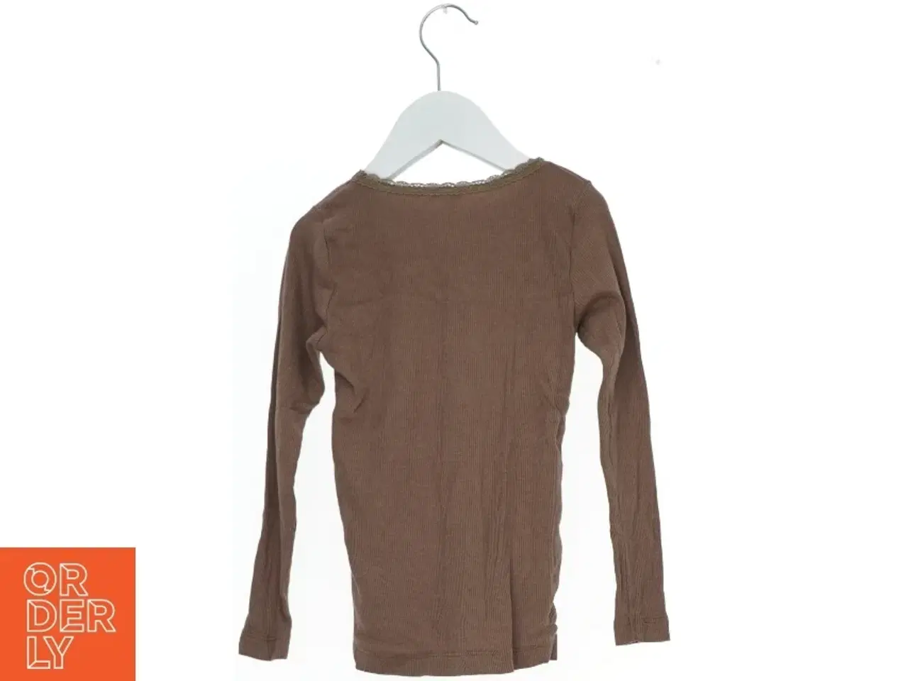 Billede 2 - Brun langærmet bluse med blondekant fra Name It (str. 110)