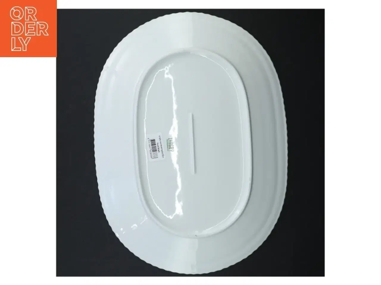Billede 3 - Hvidt porcelænsfad fra Lyngby (str. 32 x 24 cm)