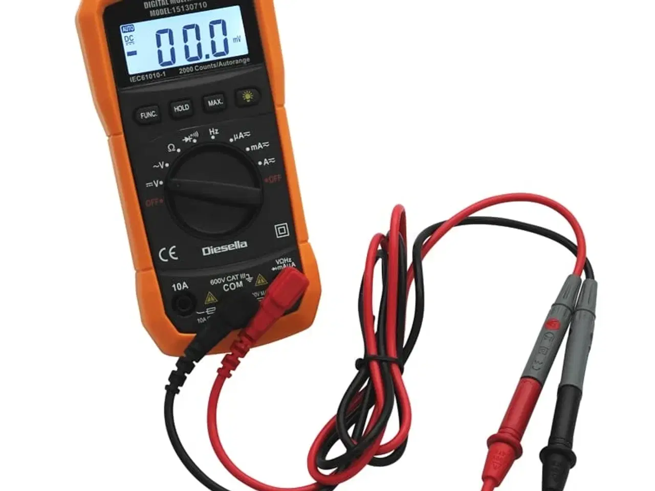 Billede 1 - Digital multimeter AC/DC 600V/10A med gummikappe