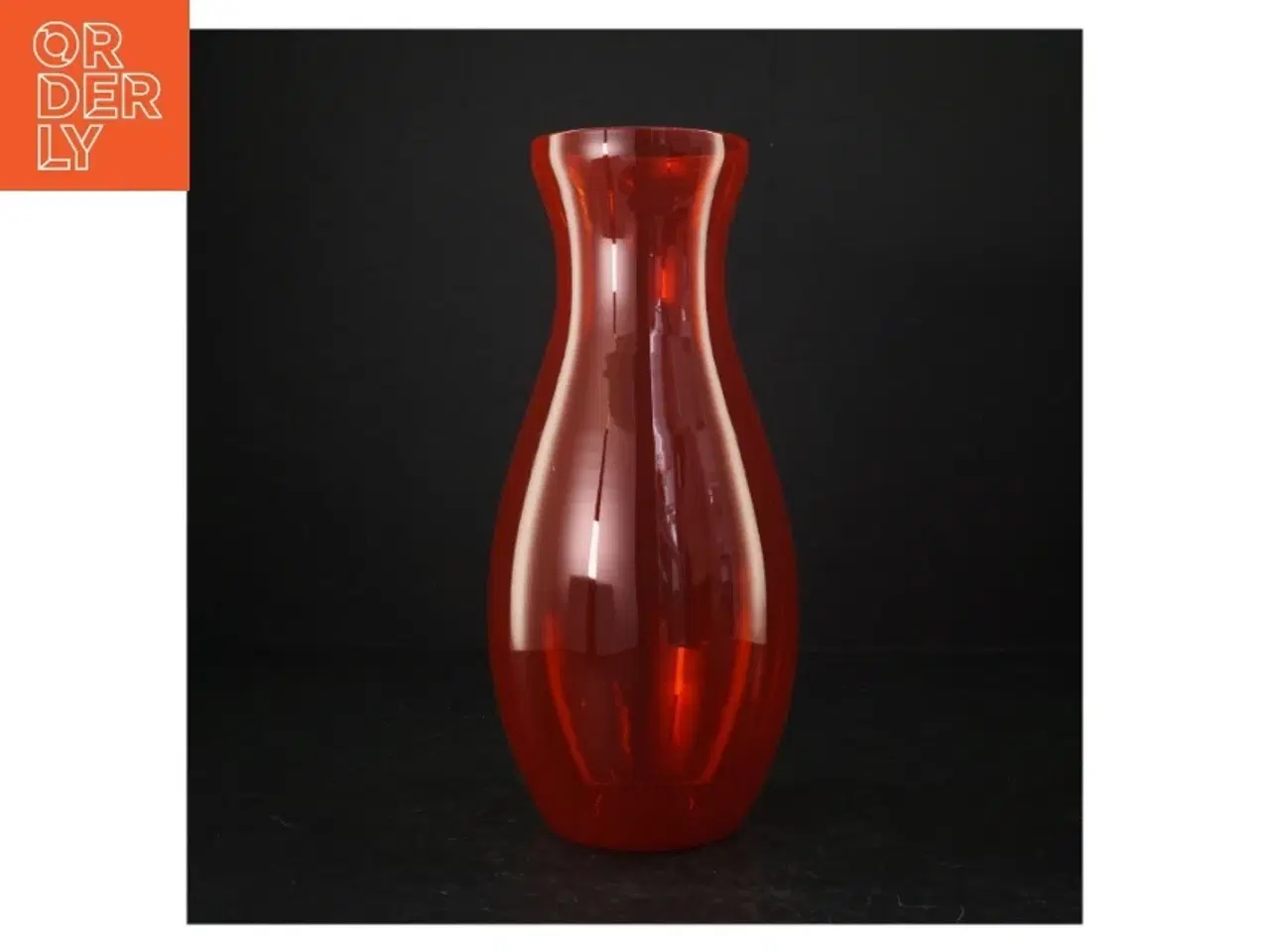 Billede 1 - Rød glasvase (str. 29 cm)