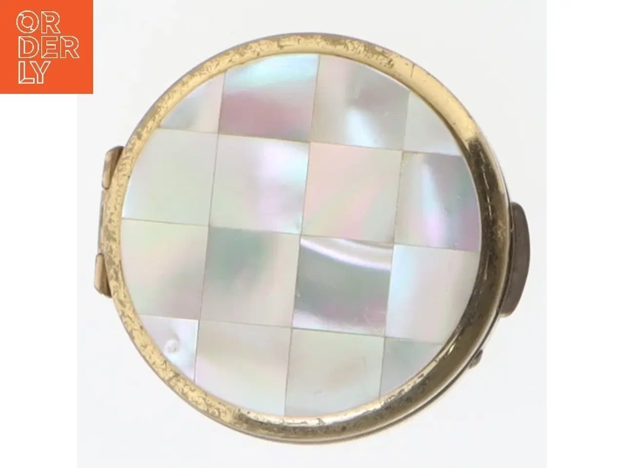 Billede 4 - Rund vintage pudderdåse med perlemor (str. Ø 4 cm)