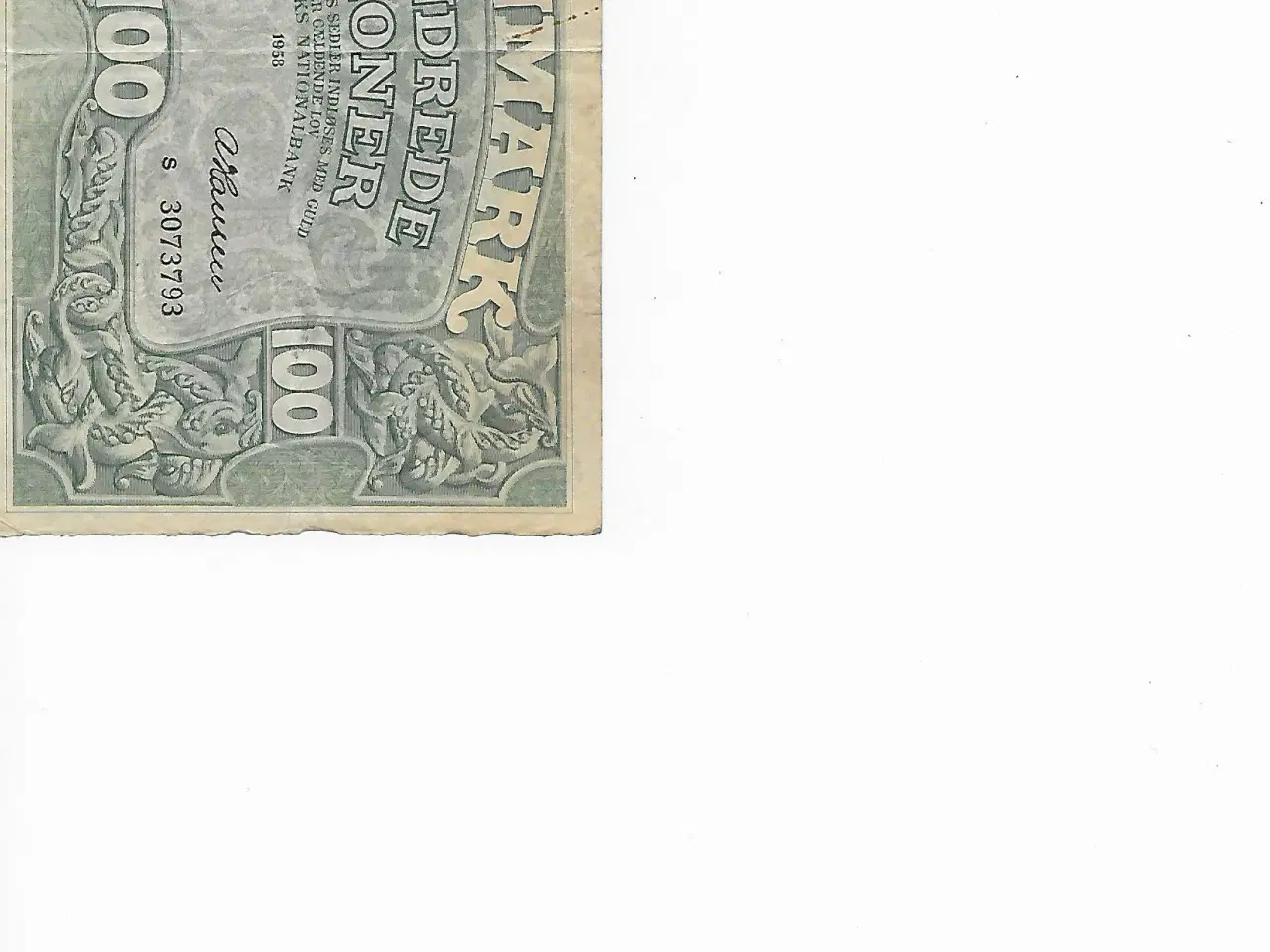 Billede 1 - Dansk 100 kr. fra 1958