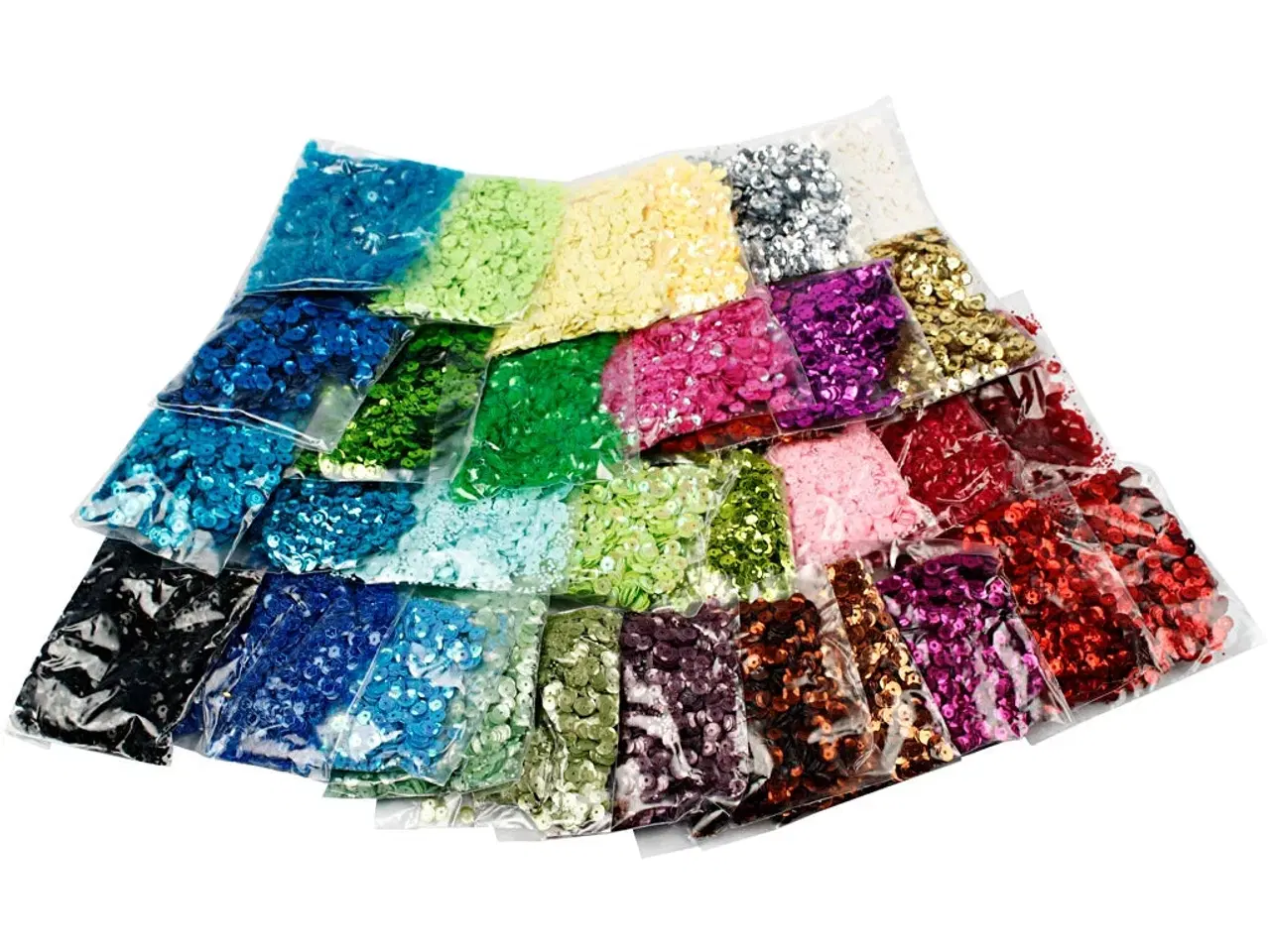 Billede 1 - Pailletter, str. 6 mm, 32x25g/ 1 pk.
