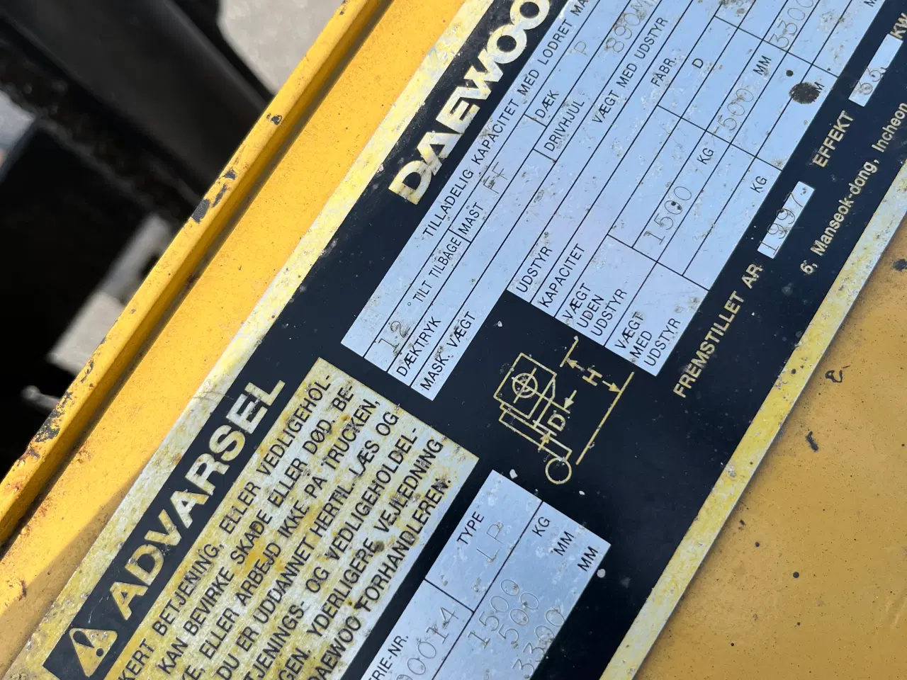 Billede 13 - Daewoo G16S 1500kg gastruck med fuld friløft.