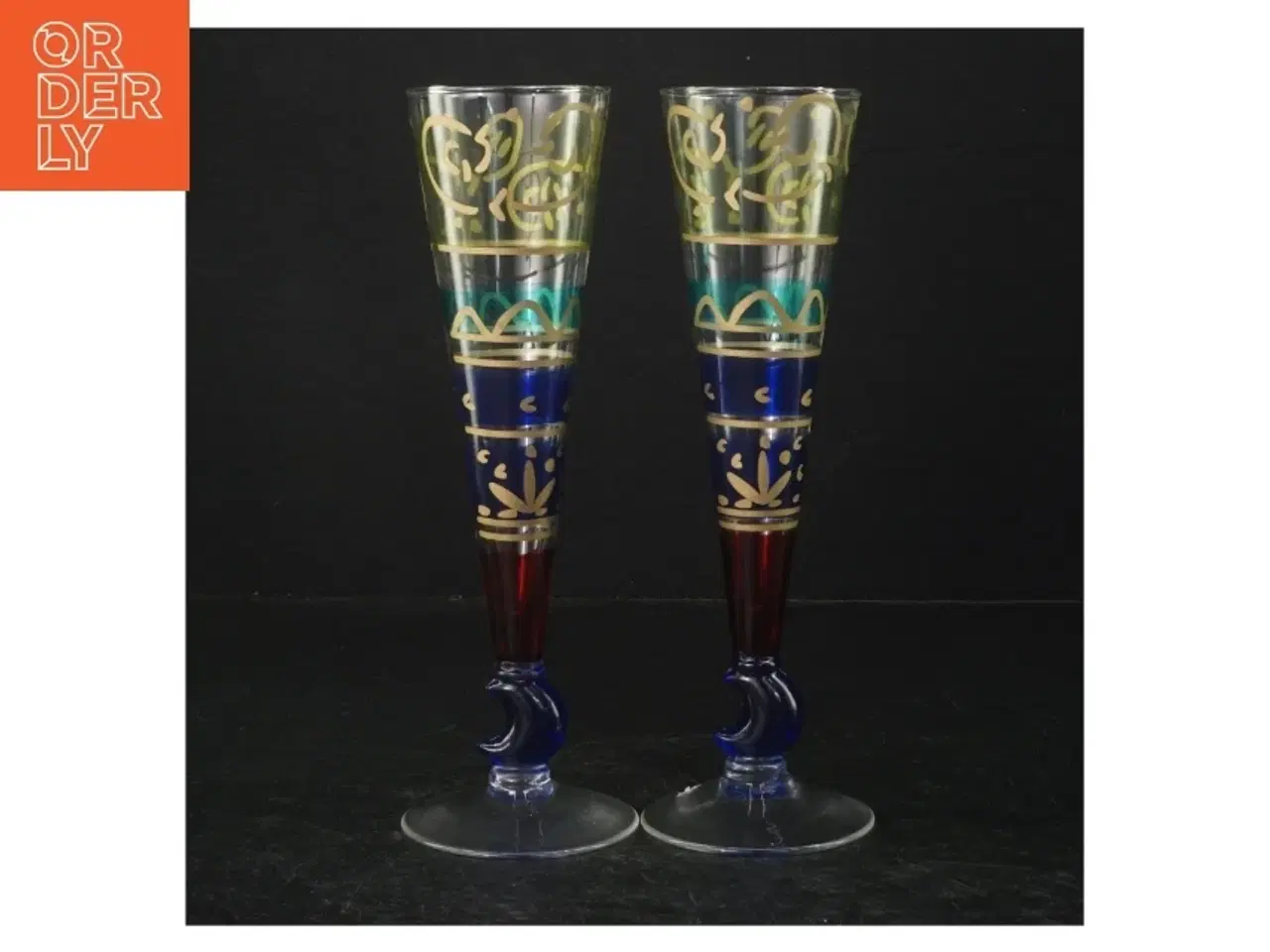 Billede 1 - Dekorative glas (str. Ø. 7 cm. længde, 22,5 cm)