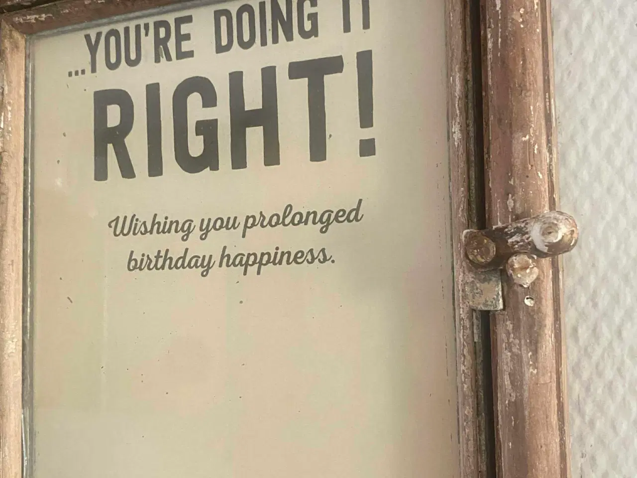 Billede 3 - Vintage trævindue væghylde med glas