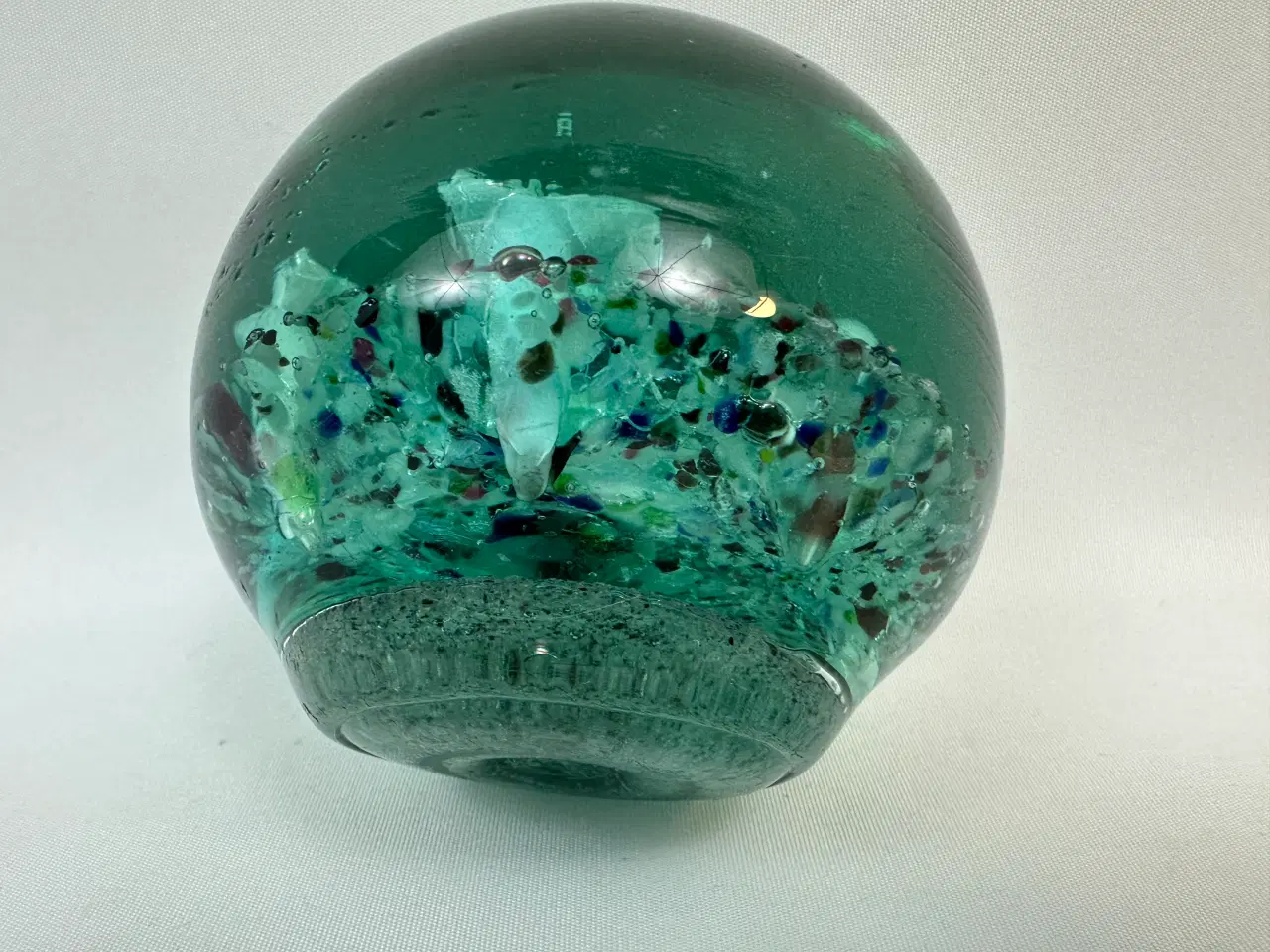 Billede 7 - Ældre brevpresse i glas (grønlig)