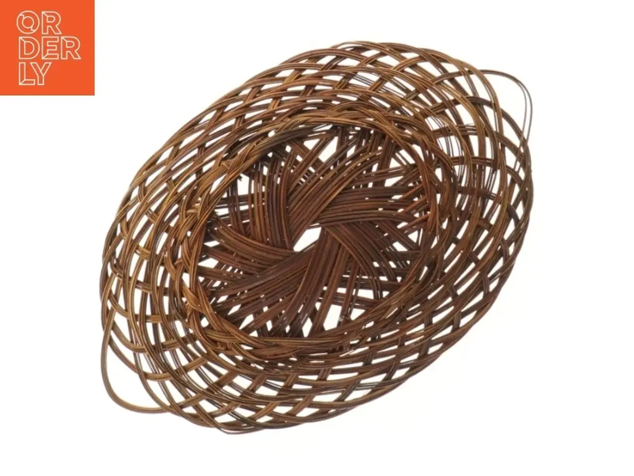 Billede 4 - Flettet kurv uden håndtag (str. Ø 28x Ø 20 cm)