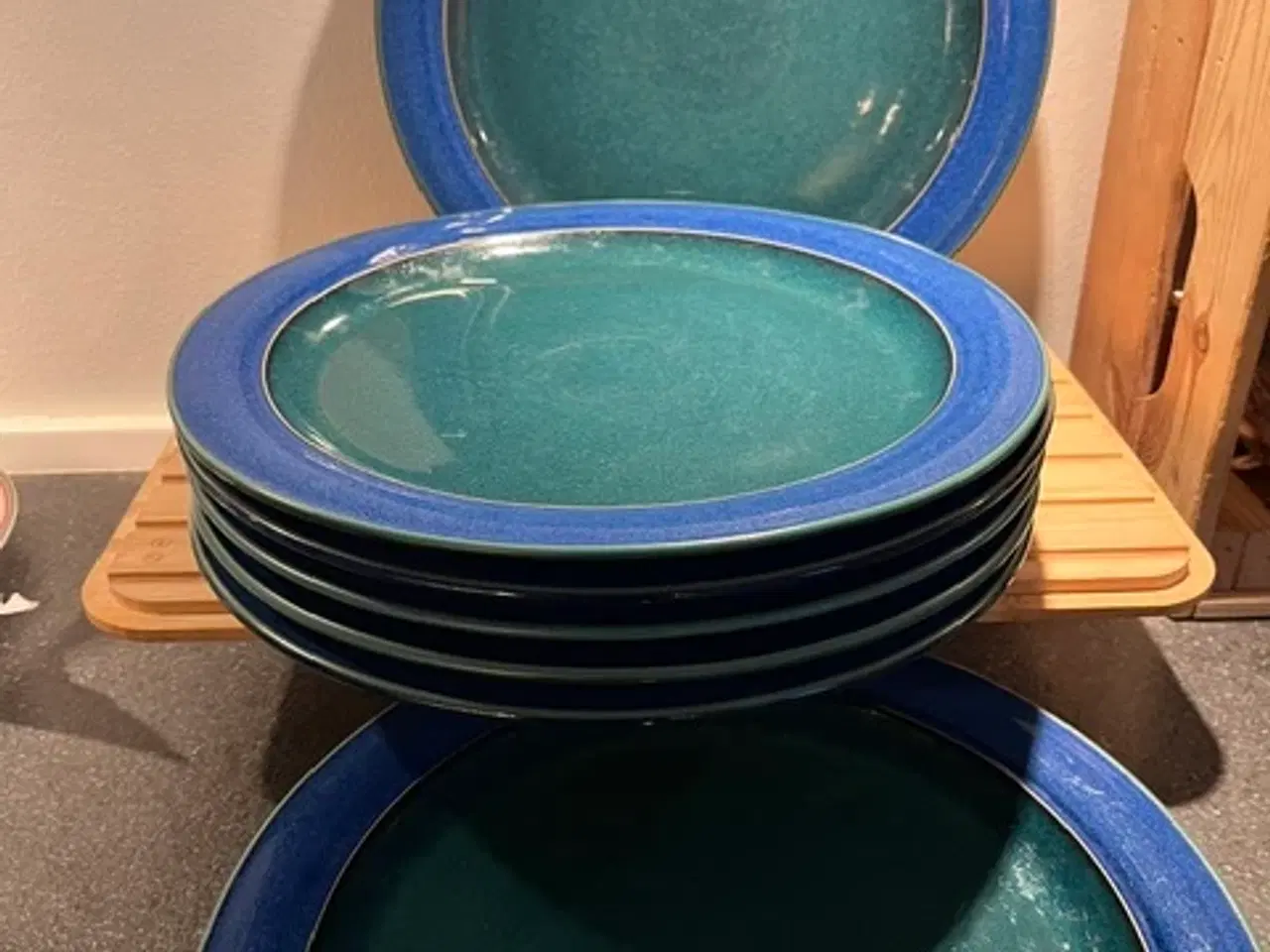 Billede 4 - 8 flotte Denby Harlequin middagstallerkener – 27cm