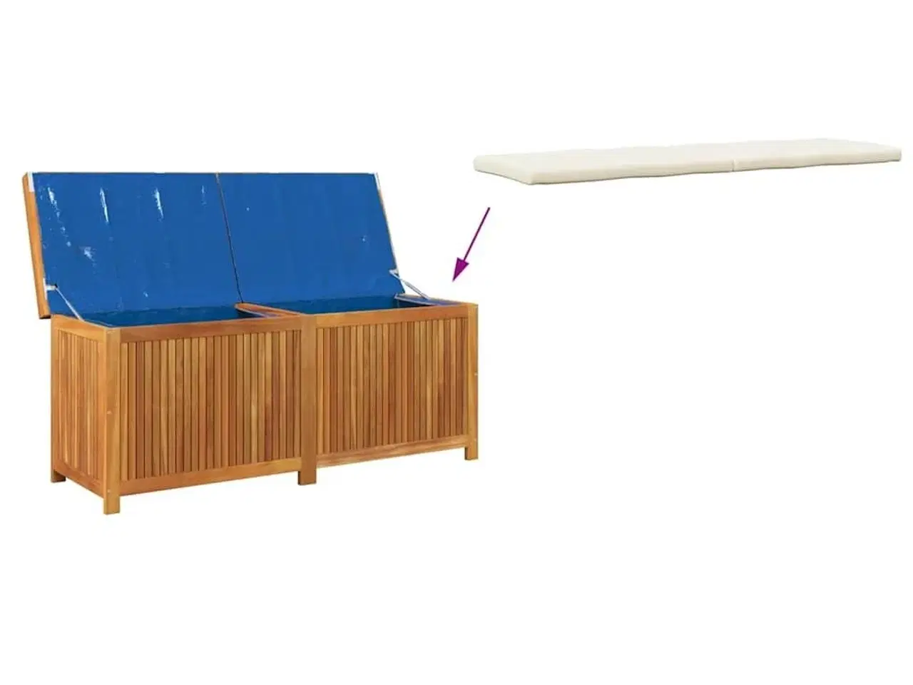 Billede 8 - Udendørs hyndeboks 150x50x60,5 cm massivt akacietræ