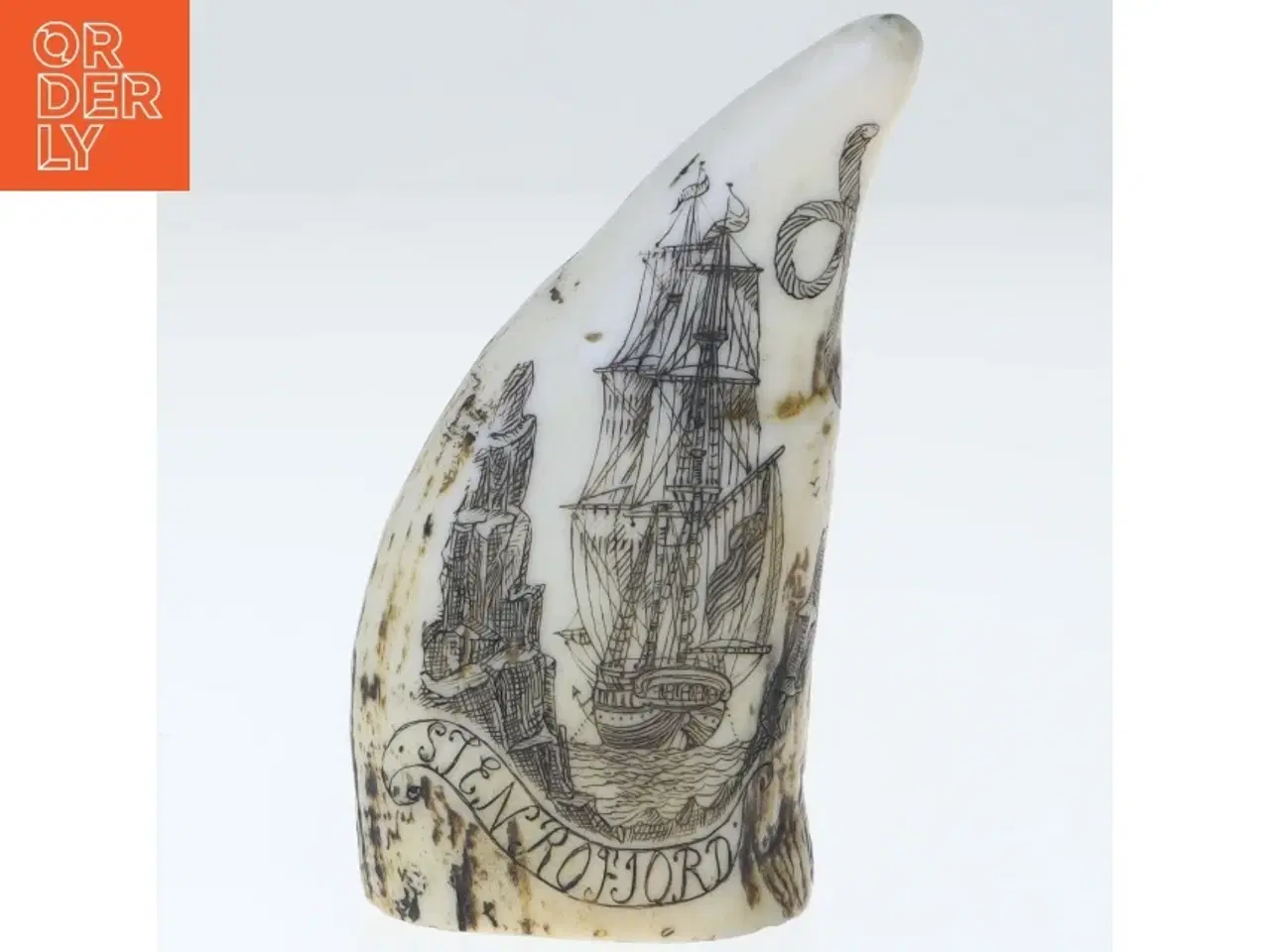 Billede 2 - Skrimshaw med motiv (str. 9 cm)