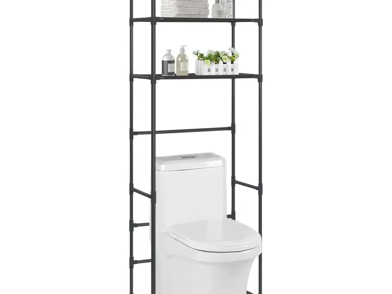 Billede 1 - Opbevaringsstativ med 3 hylder 53x28x169 cm sort