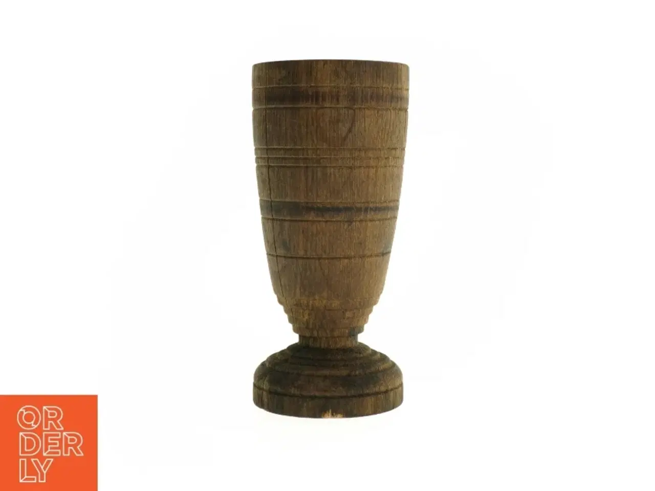 Billede 2 - Antik Træ Vase Lysestage (str. 21 x 10 cm)