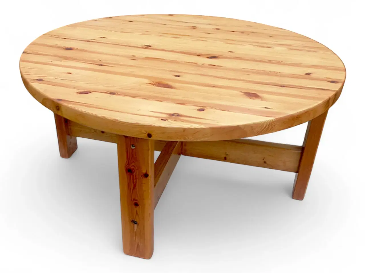 Billede 1 - Rundt sofabord i massivt fyrretræ