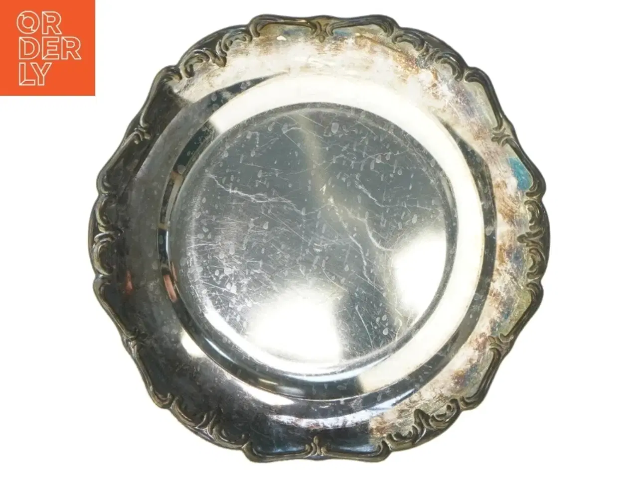 Billede 3 - Antikt metal fad (str. Ø 25 cm)