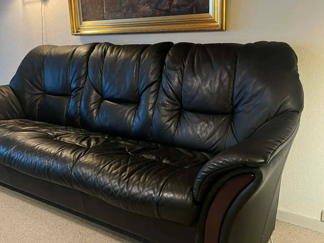 Billede 1 - Sofasæt i læder 