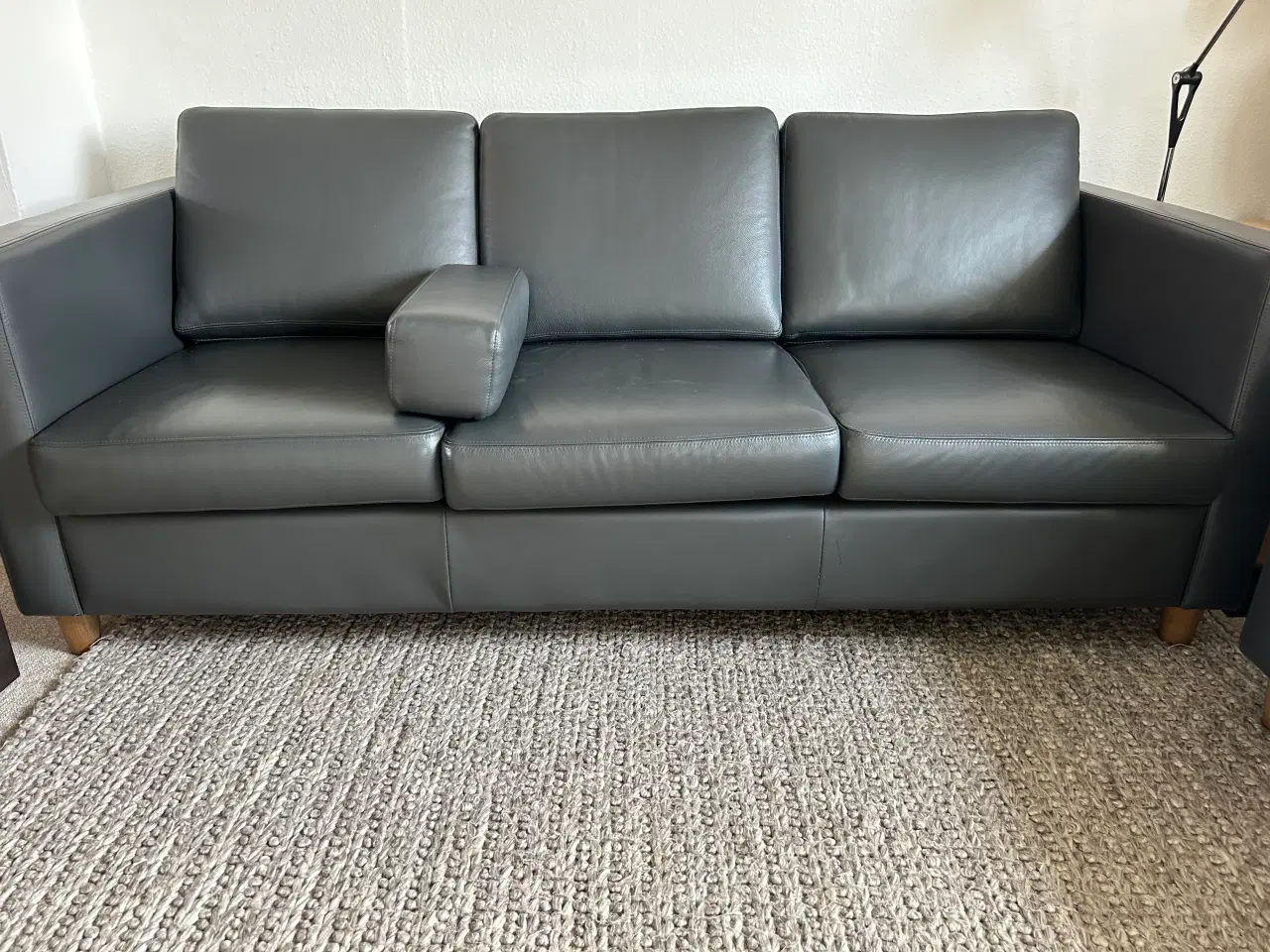 Billede 1 - Sofagruppe 3x2 i Antracitgrå læder