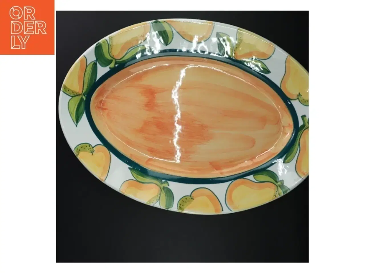 Billede 2 - Dekorativ oval keramikfad (str. 51 x 30 cm)