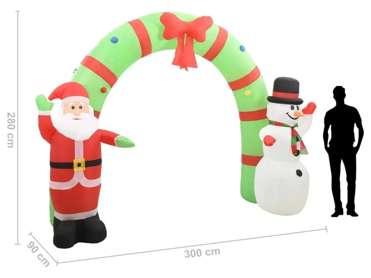 Billede 11 - Oppustelig dekorationsbue med julemand & snemand LED 223 cm