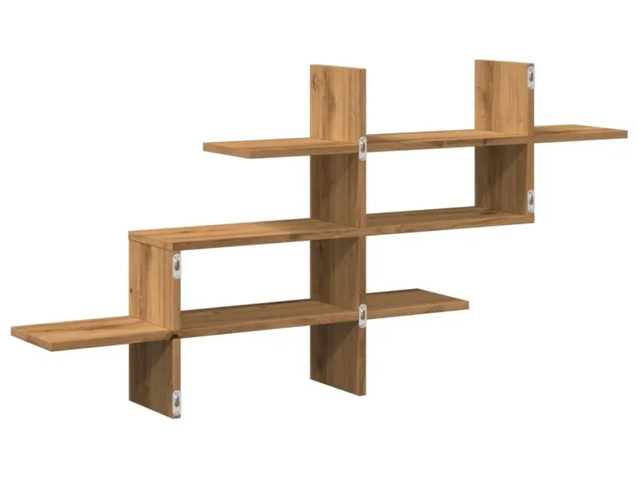 Billede 6 - Væghylde 124,5x18x60,5 cm konstrueret træ egetræsfarve