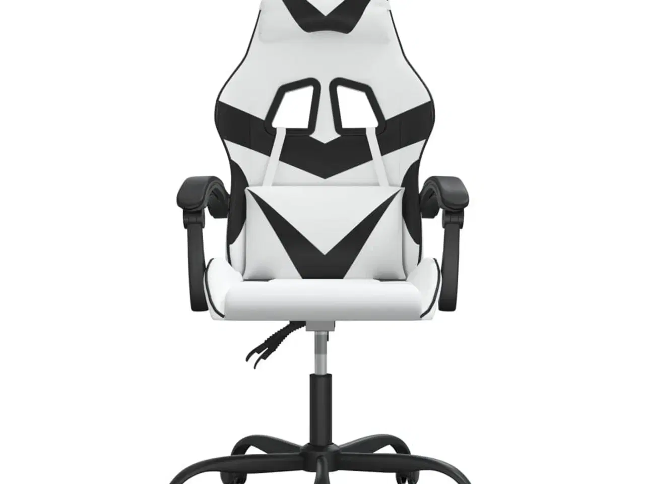 Billede 3 - Drejelig gamingstol kunstlæder hvid og sort