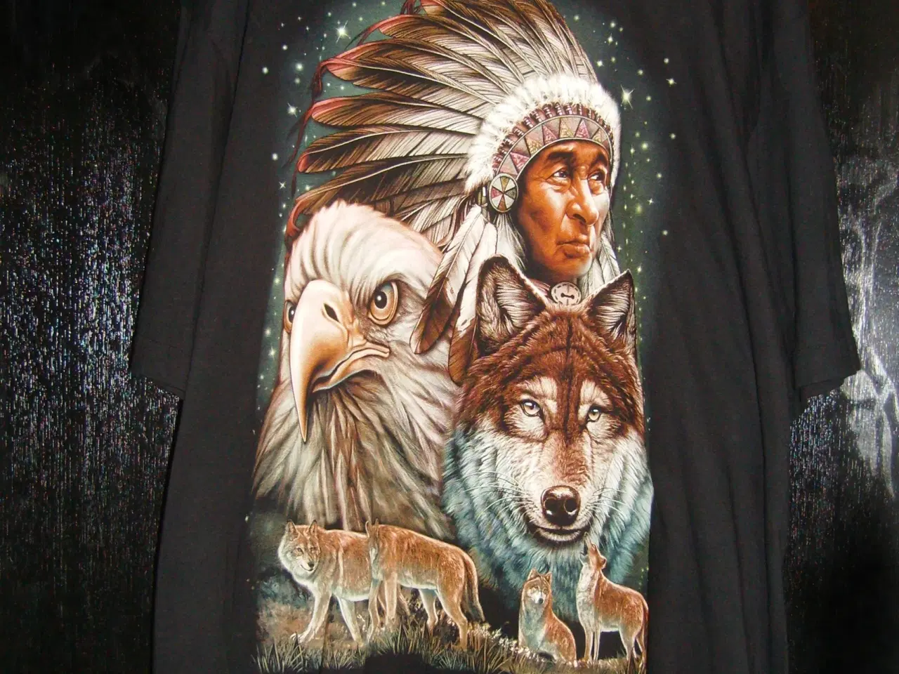 Billede 1 - Rock Eagle T-shirt med indianer collage