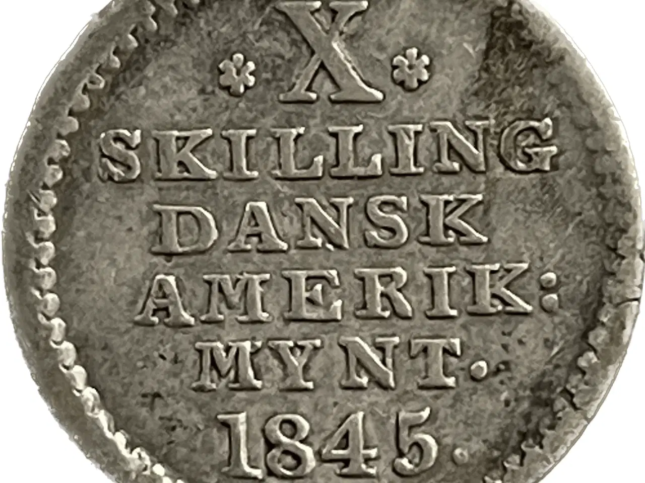 Billede 1 - 10 skilling 1845 Dansk Vestindien