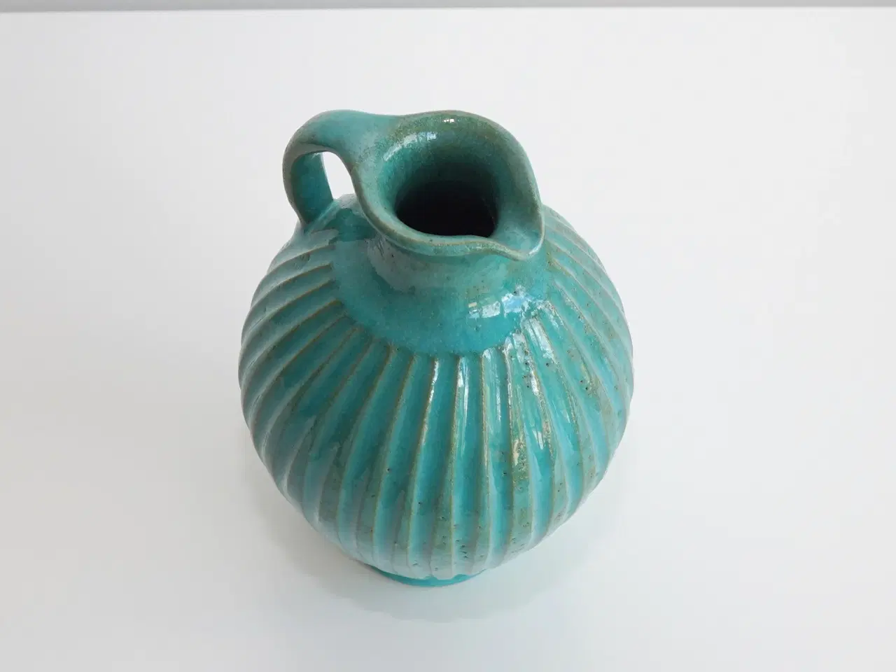 Billede 4 - Keramik hankevase / kande / vase med riller