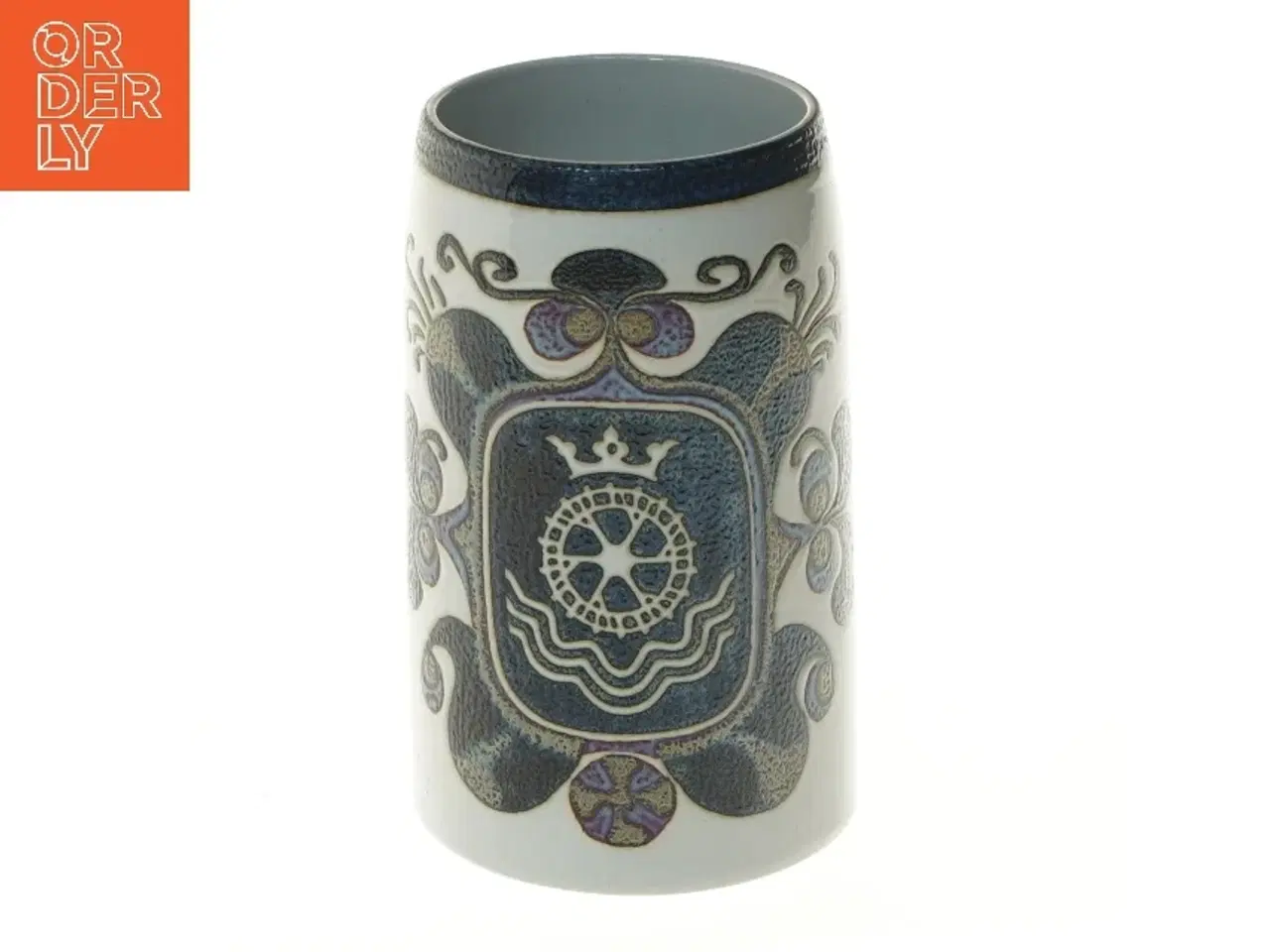 Billede 4 - Krus med våbenskjold fra Royal Copenhagen (str. Ø 7,5 cm længde 13,5 cm)