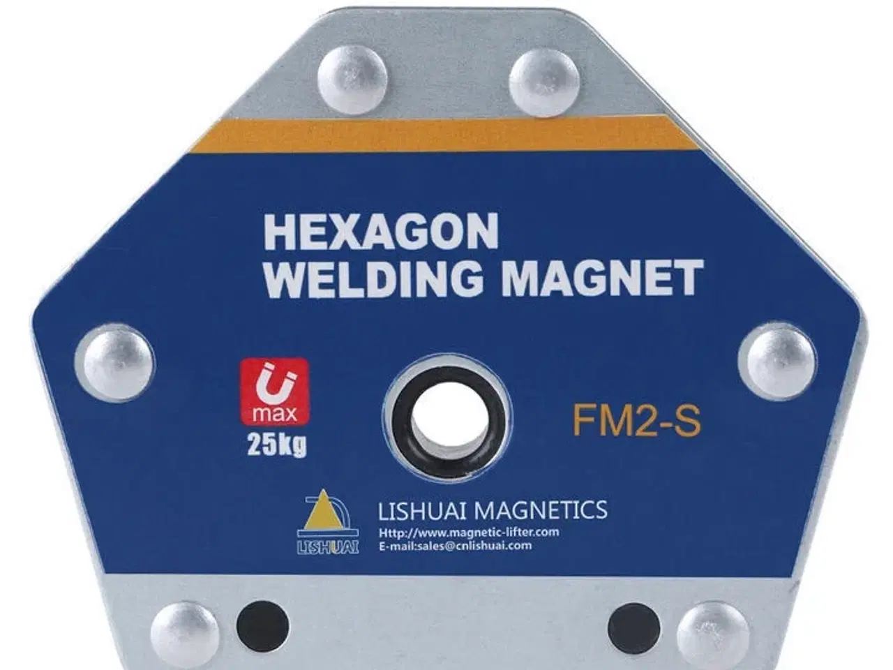 Billede 1 - 5 stk. Hexagon svejsemagnet FM2-S – 25 kg trækkraft (30° / 45° / 60°)