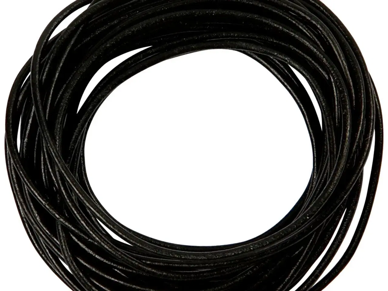 Billede 1 - Sort Lædersnor 2 mm - 4 m Blødt Gedeskind