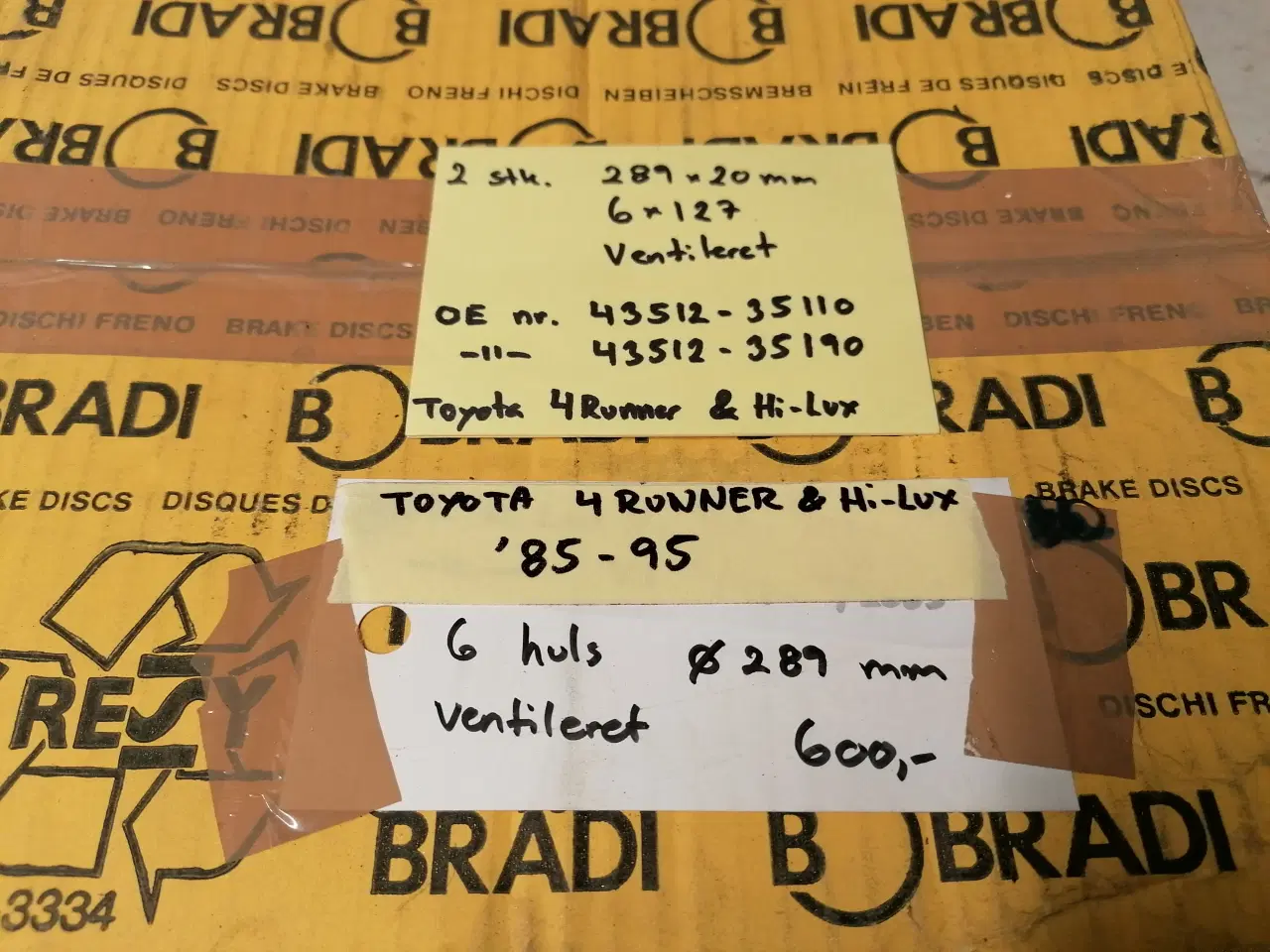 Billede 1 - Toyota Hi-Lux/4Runner nye ventileret skiver