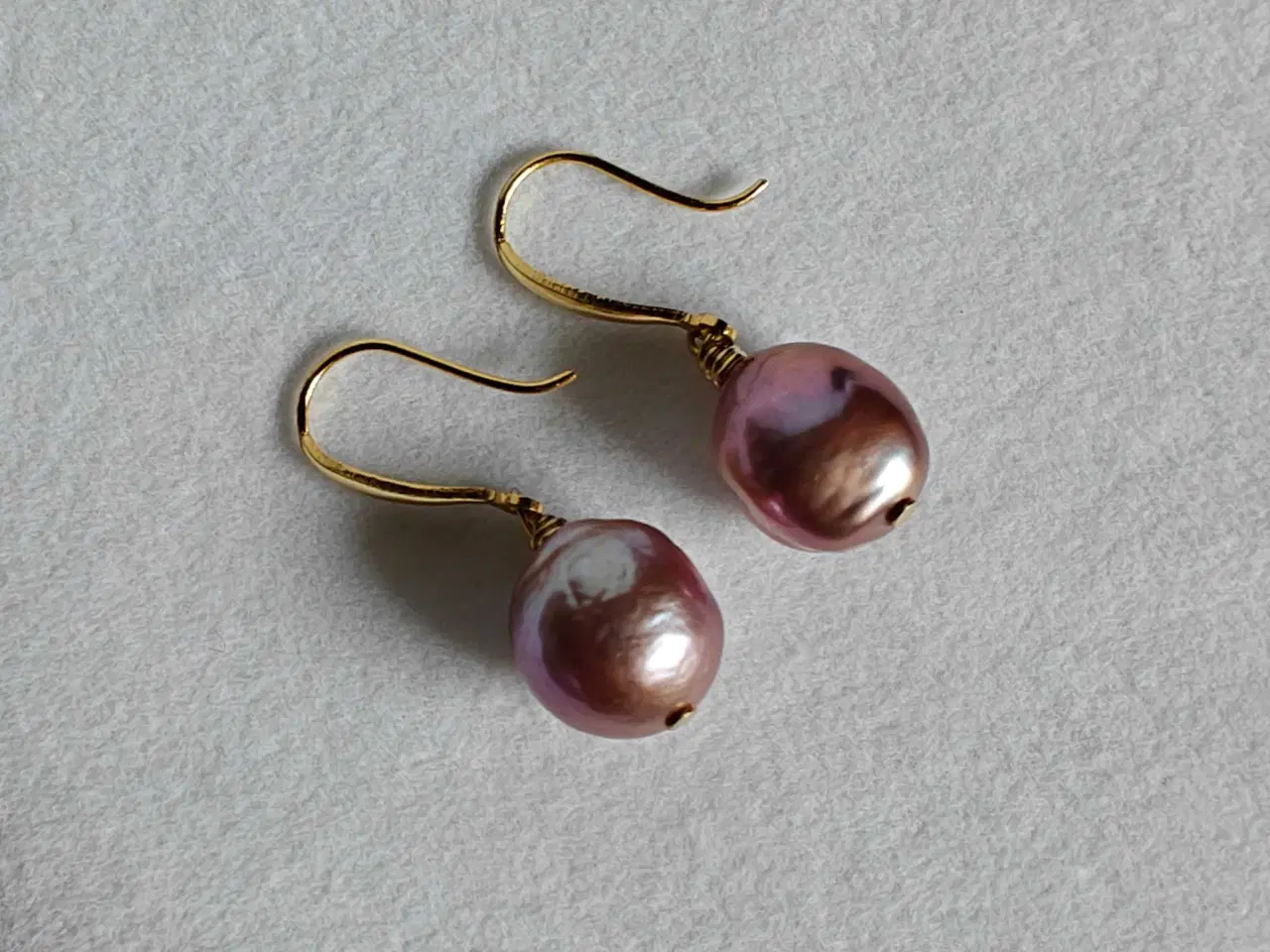 Billede 1 - Perleøreringe, forgyldt sølv