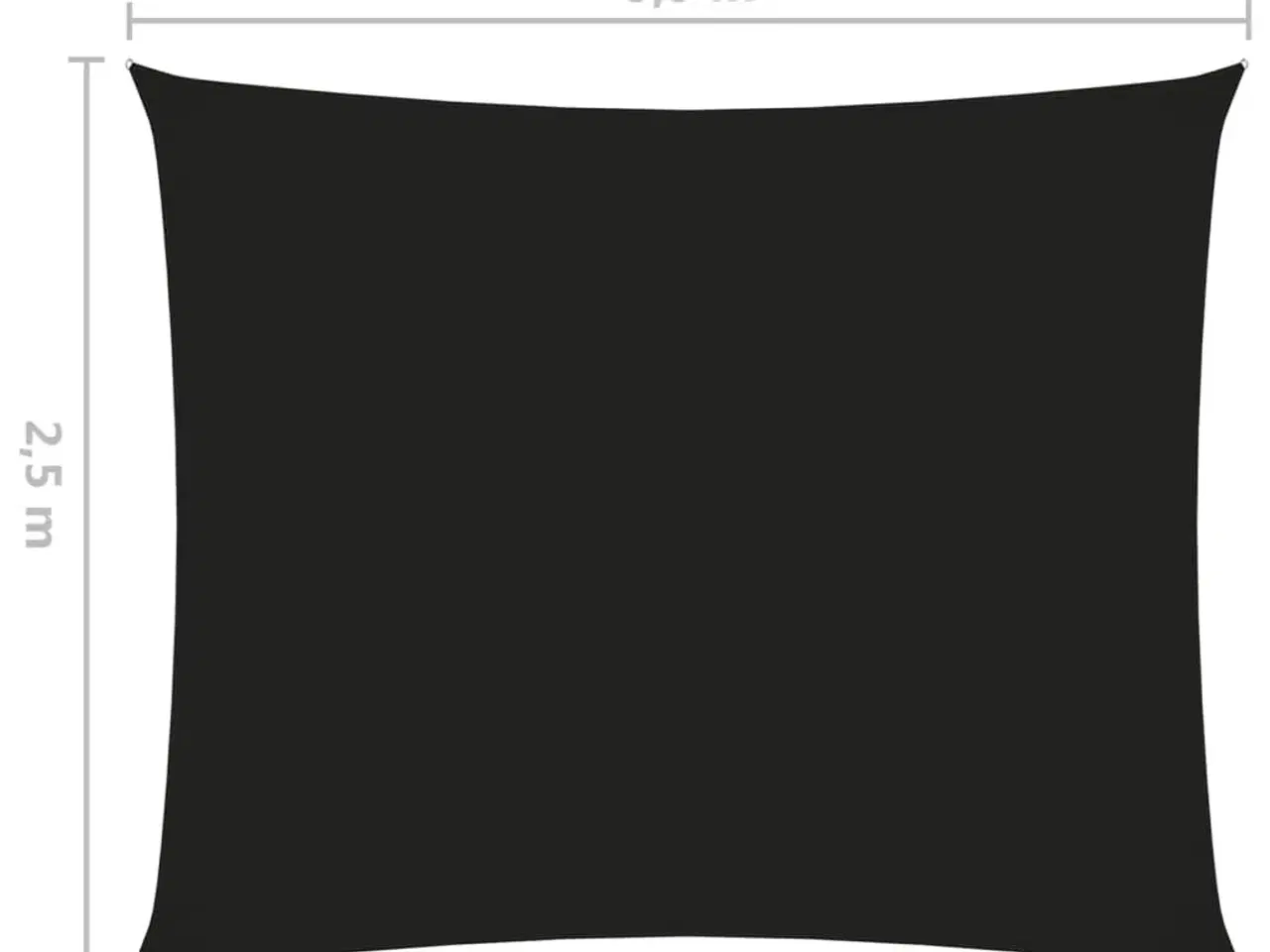 Billede 6 - Solsejl 2,5x3,5 m rektangulær oxfordstof sort