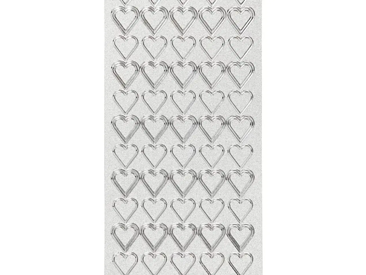 Billede 1 - Stickers, hjerter, ark 10x23 cm, sølv, 1 ark
