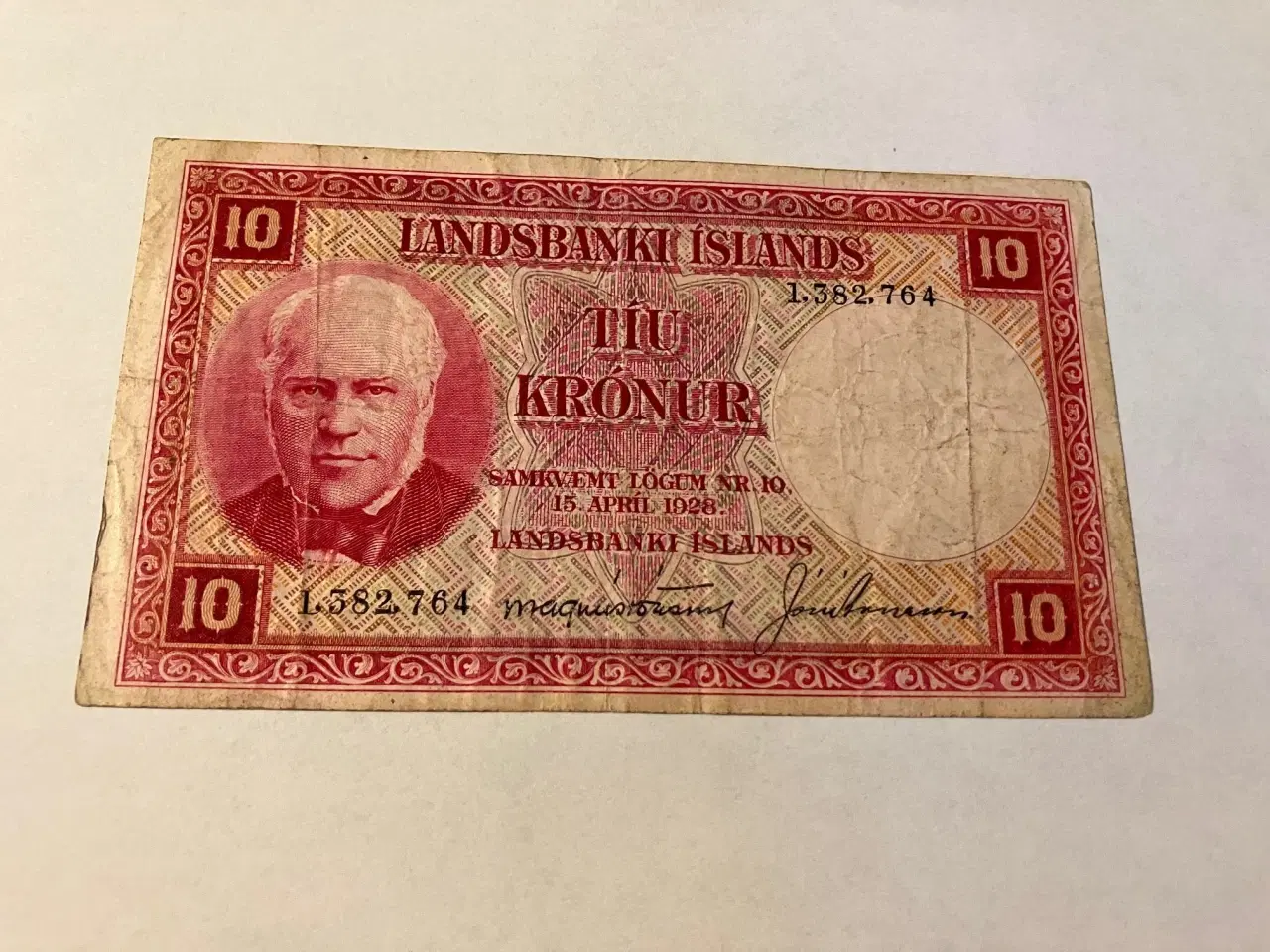 Billede 1 - 10 Kronur 1928 Iceland