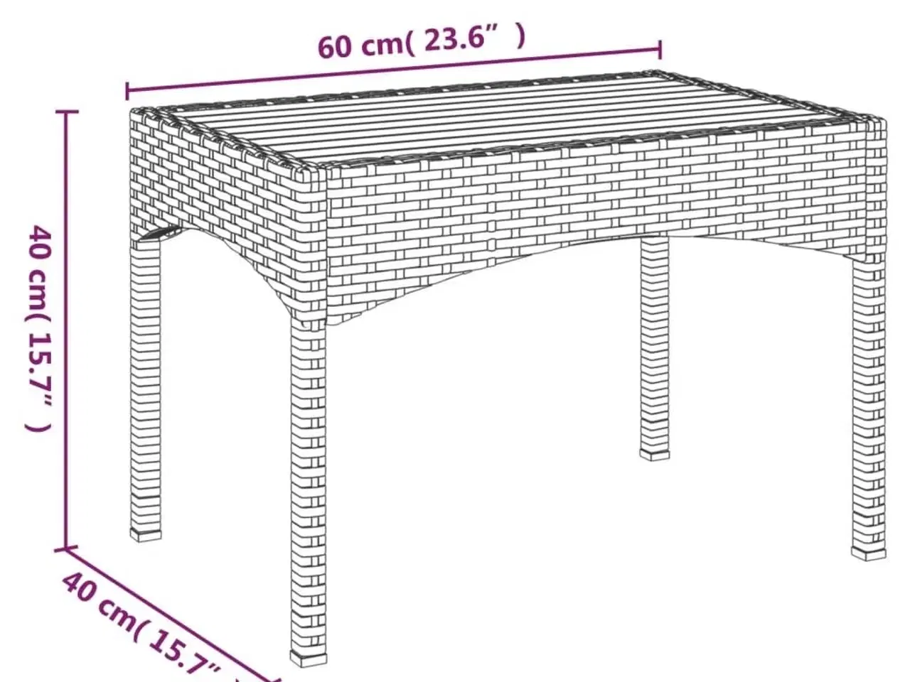 Billede 7 - Havestole med lænefunktion 2 stk. med bord polyrattan sort