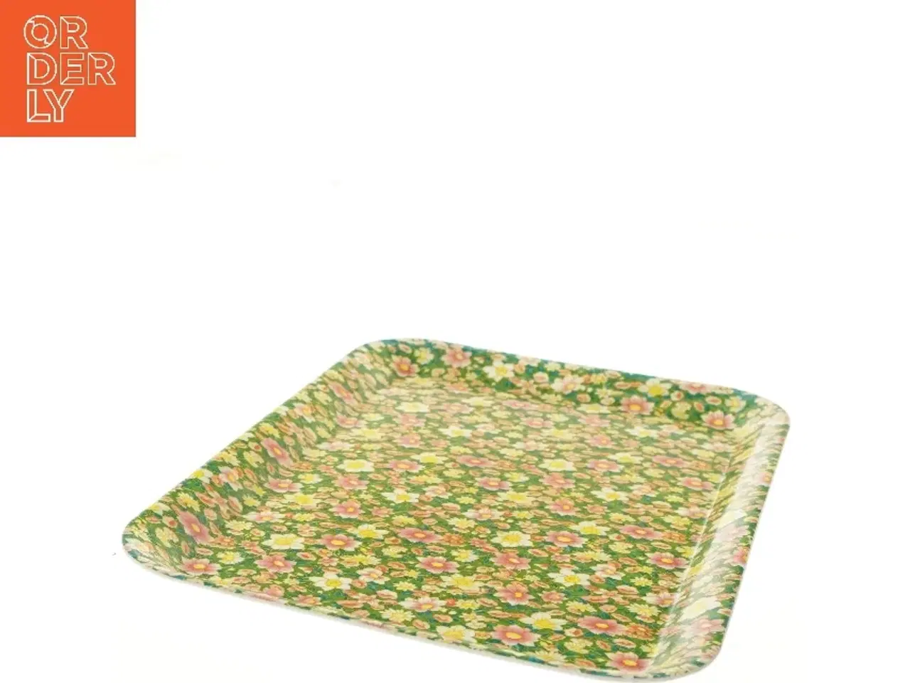 Billede 3 - Serveringsbakke med blomstermønster (str. 42x30 cm)