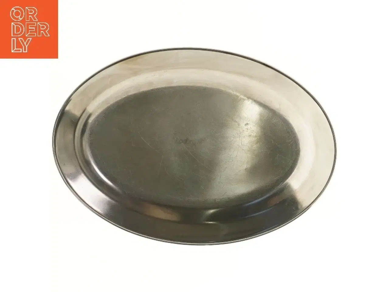 Billede 1 - Ovalt serveringsfad i metal (str. 27,5x40 cm)