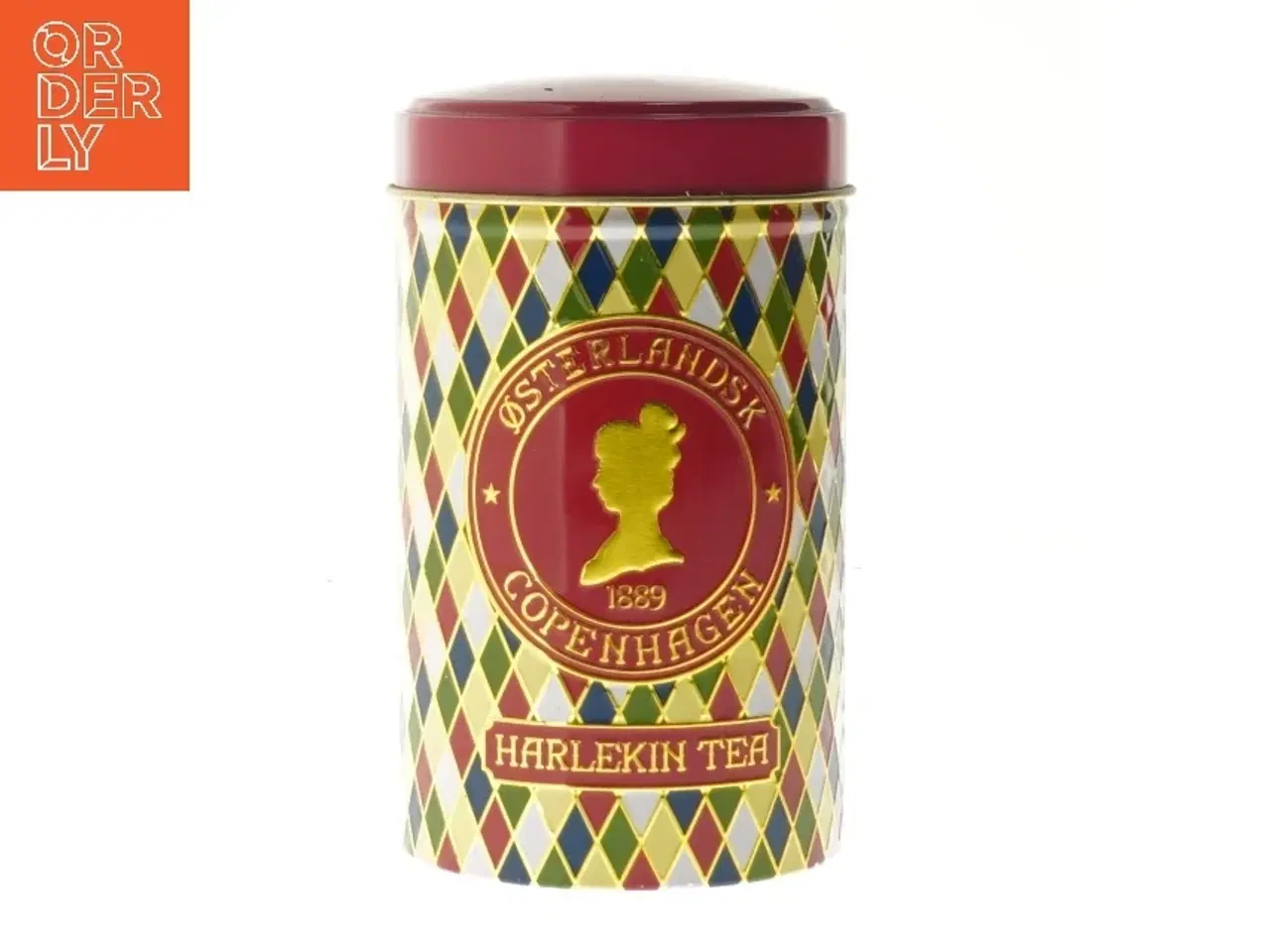 Billede 1 - Østerlandsk Harlekin Tea dåse fra Østerlandsk (str. Ø 8,5 cm længde 14,5 cm)