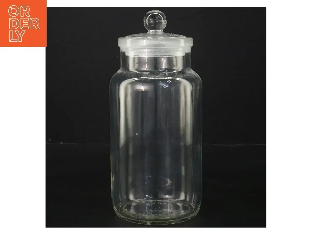 Billede 1 - Glasbeholder med låg (str. Ø 7,5 cm længde 17,5 cm)