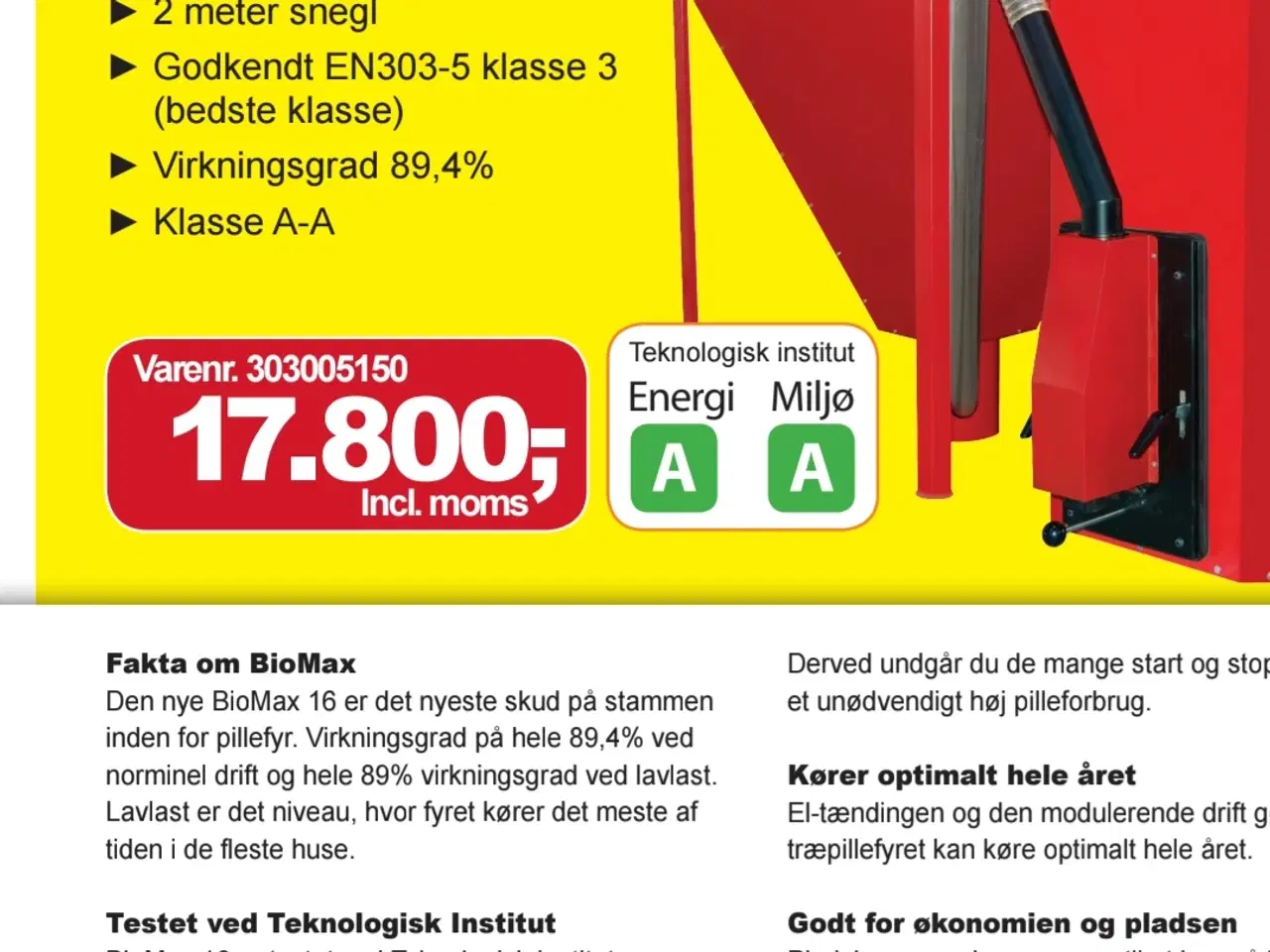 Billede 1 - Bio Max Pille fyr sælges nyt.