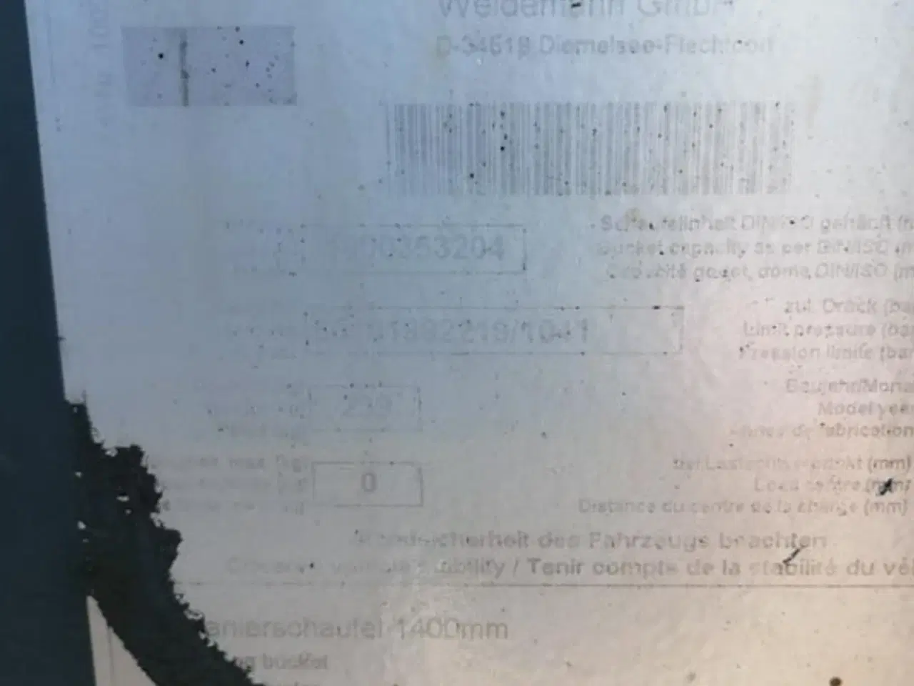 Billede 4 - Weidemann Svensker-/planerskovl 140 cm.