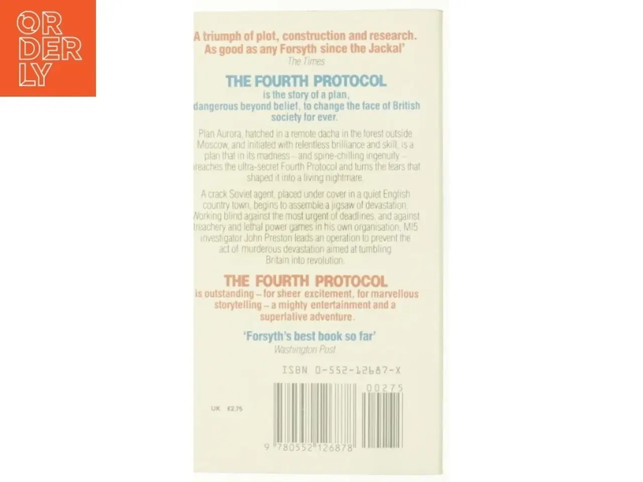 Billede 2 - Fourth Protocol (Bog)