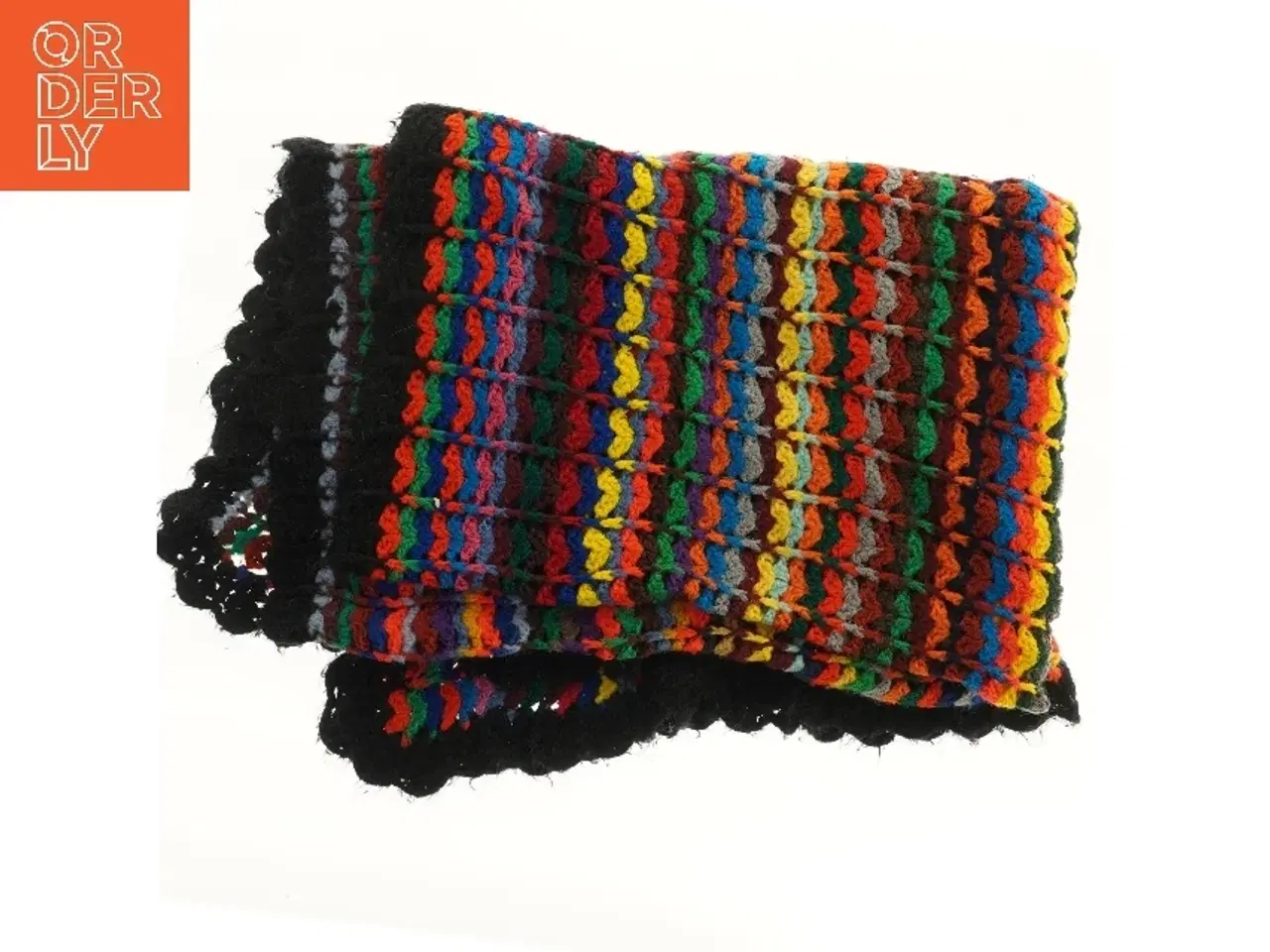 Billede 1 - Strikket tæppe med bølgemønster (str. 154x112 cm)