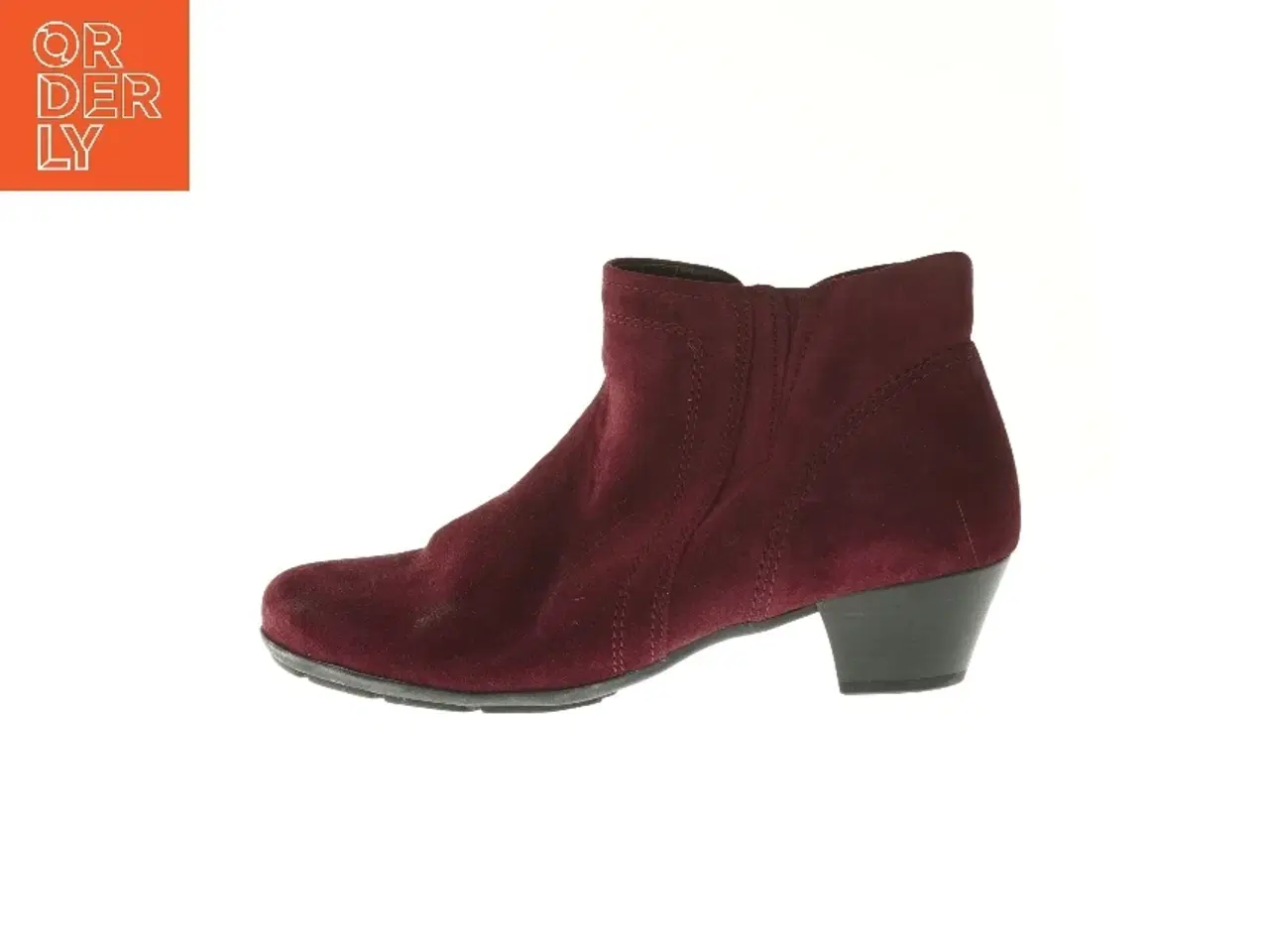 Billede 1 - Vinrøde ankelstøvler med lav hæl fra Gabor (str. 38,5 )
