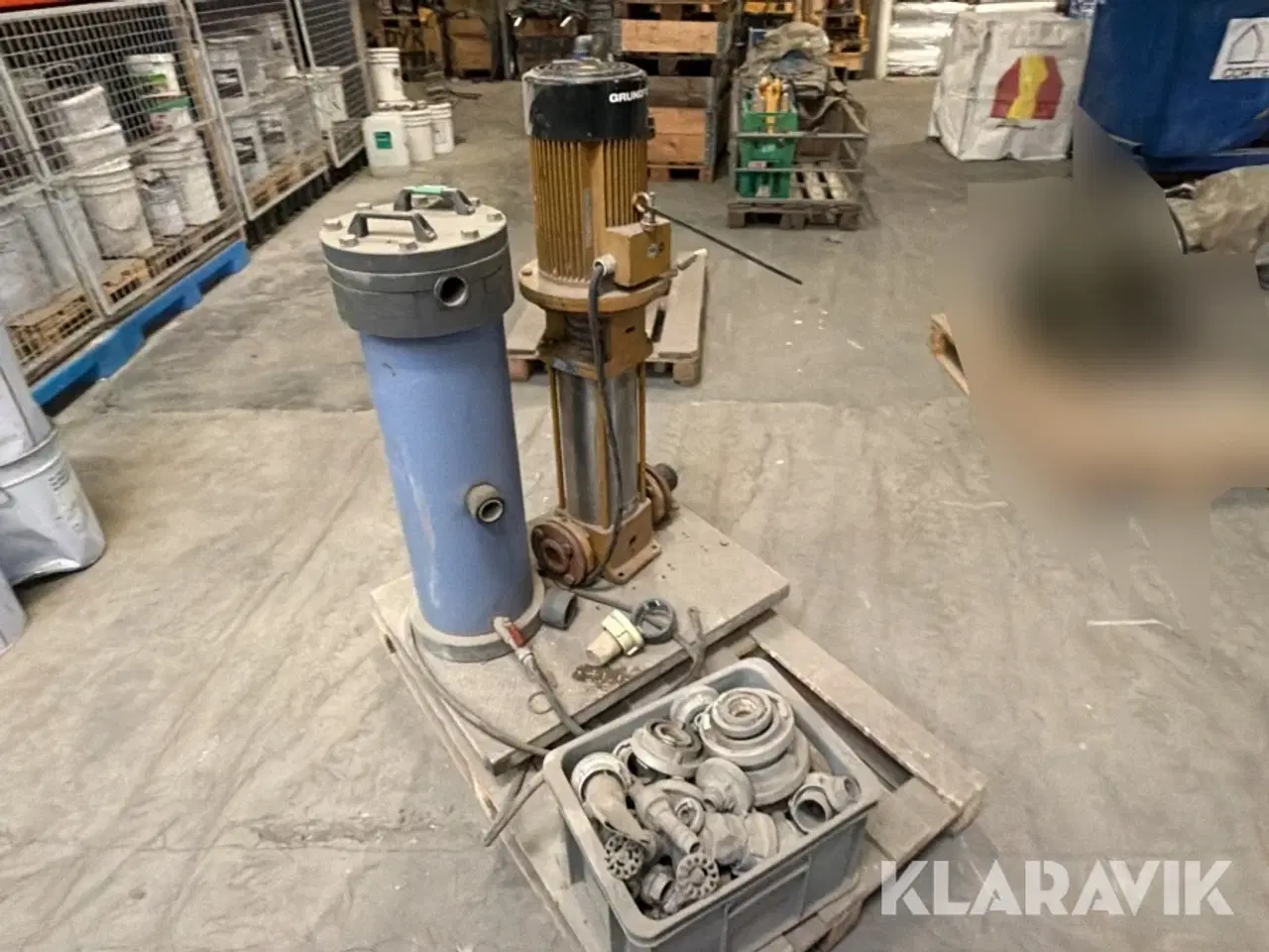 Billede 3 - Pumpe Grundfos CR16-80 med DVS Vandteknik patronfilter og diverse fittings