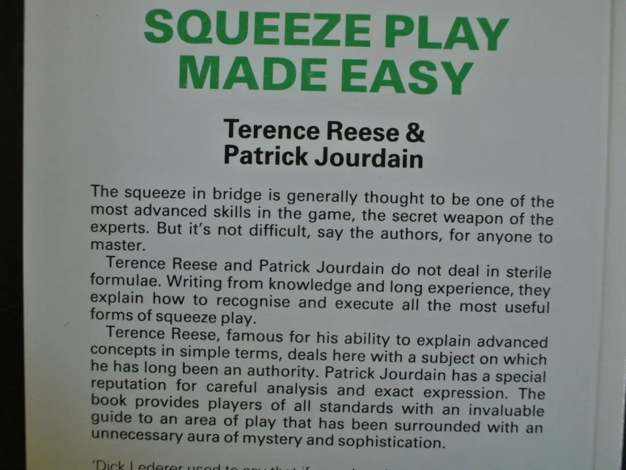 Billede 4 - squeezeplay made easy - bridge, emne: hobby og spo