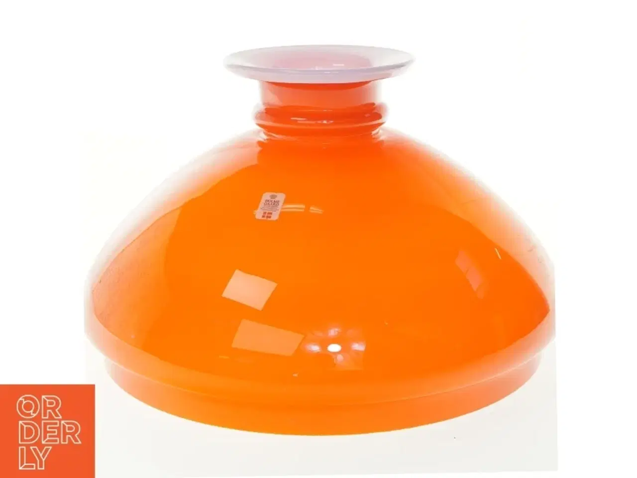 Billede 1 - Orange lampeskærm i glas fra Holmegaard (str. Ø. 30 cm)