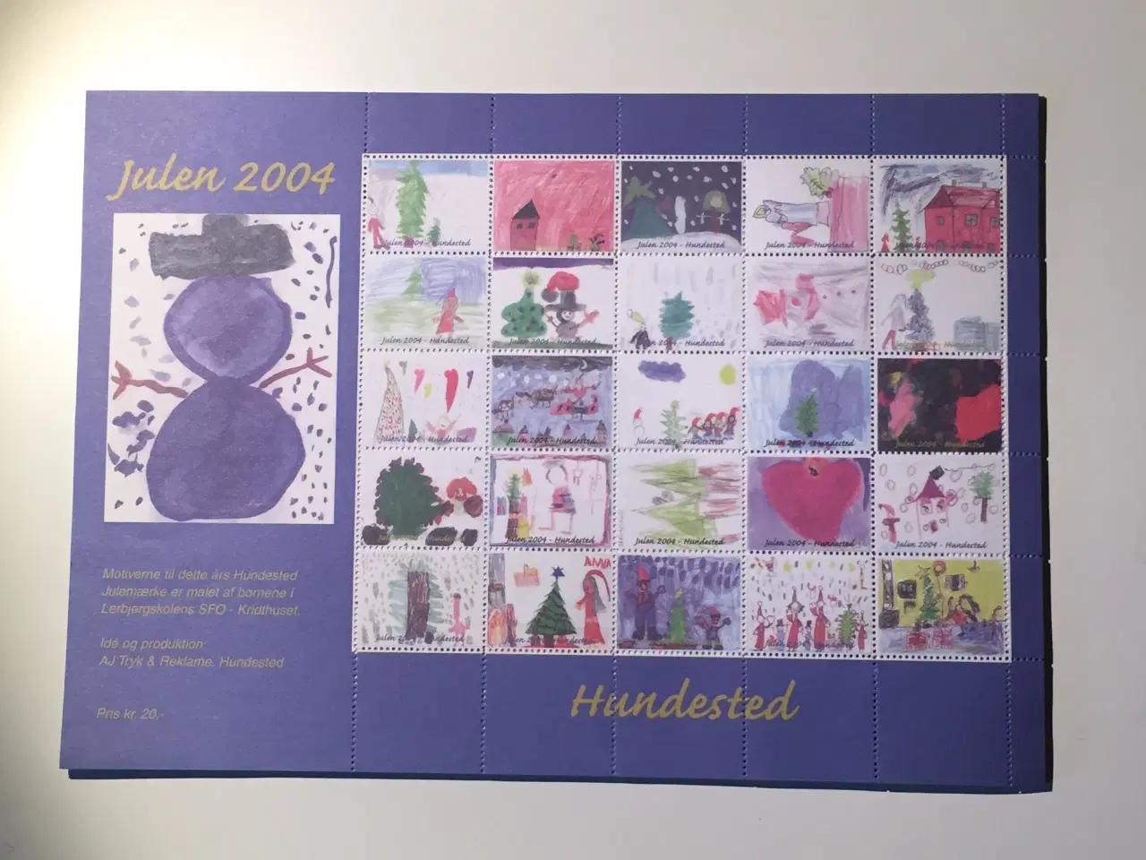 Billede 1 - Julemærker Hundested 2004, postfriske helark